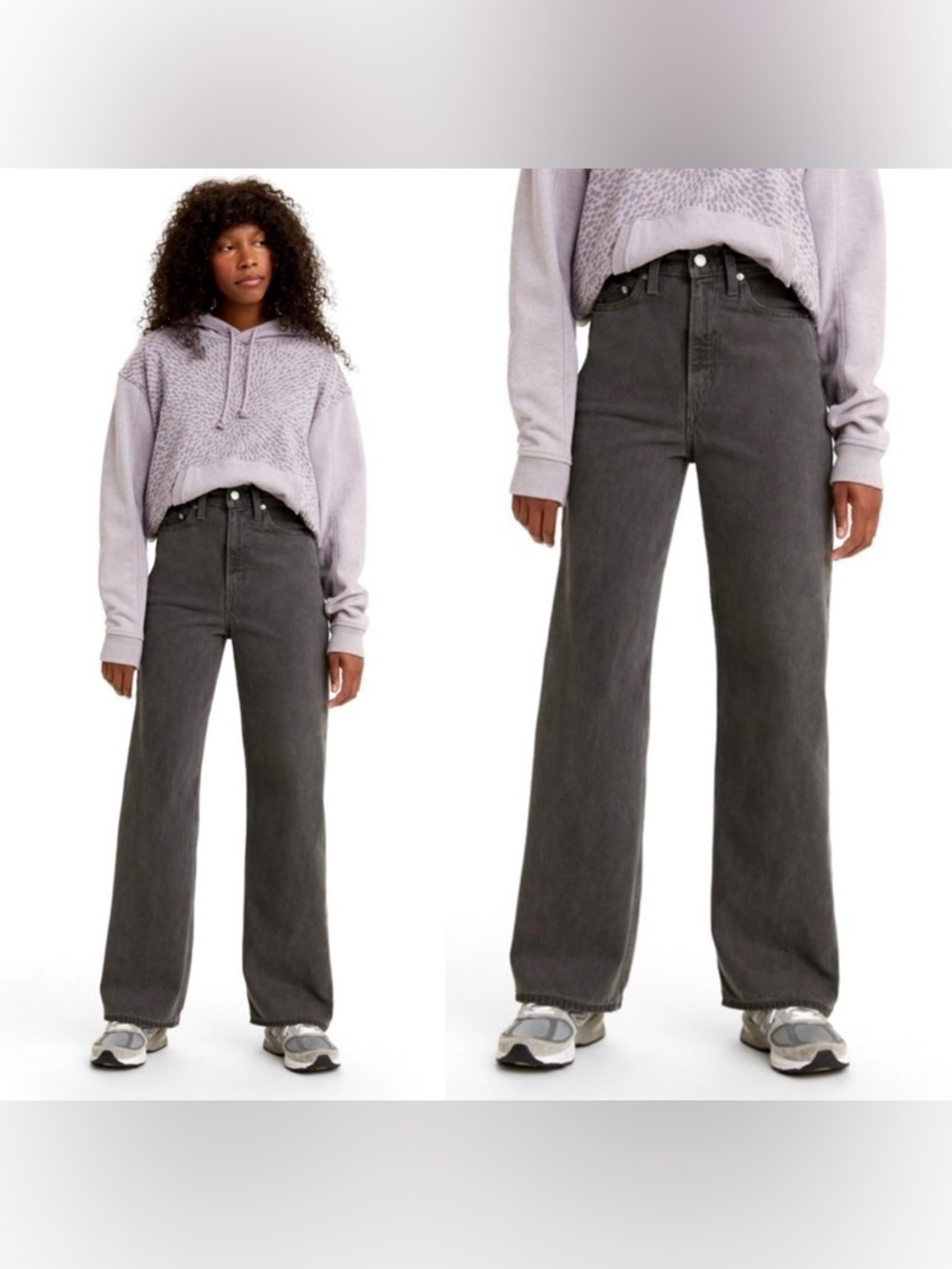 Levi’s High Loose High-Rise Wide Leg Jeans in Charcoal Gray *TAILORED*